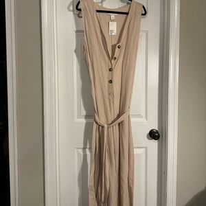 H&M Tan Linen Jumper Size 18 NEW